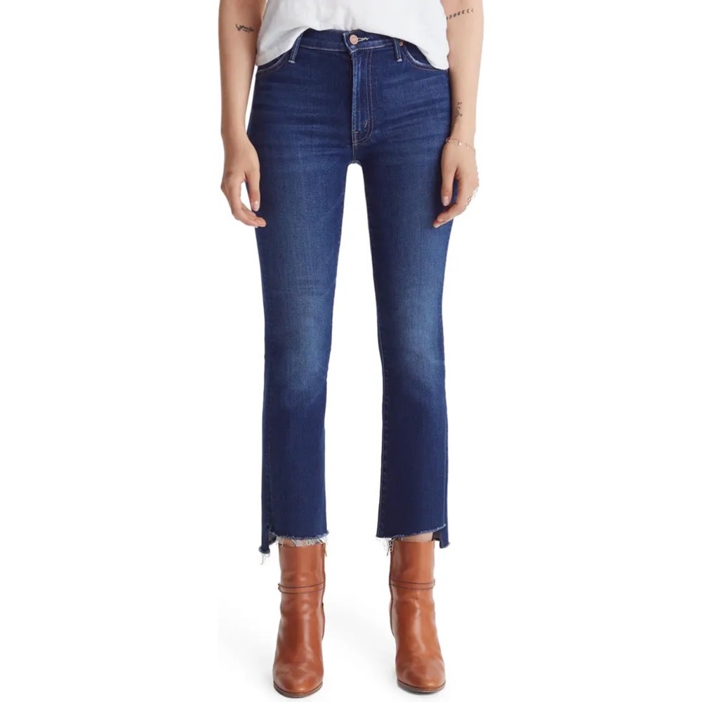 NWT MOTHER The Insider High Waist Crop Step Fray Jeans